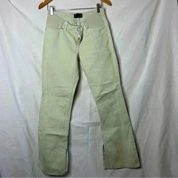 Asos maternity green flared pants jeans 4 spring summer open slit pants - Picture 2 of 9